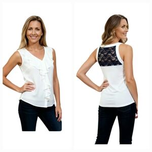 "IZ Byer" (XS) Sexy Back Combines Sophistication and Sexiness in a Ruffle…